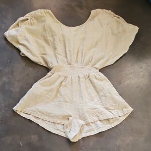 Free People Cream Jumpsuit